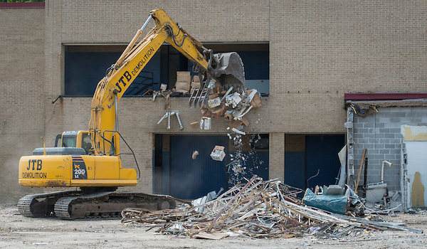 Milby High School demolition, August 26, 2014.